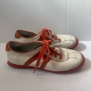 CAMPER Cream Orange Leather Sneakers Size 35